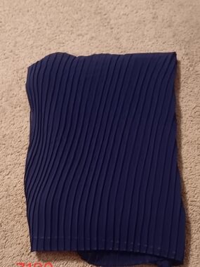Navy Blue Pleated Tube Top